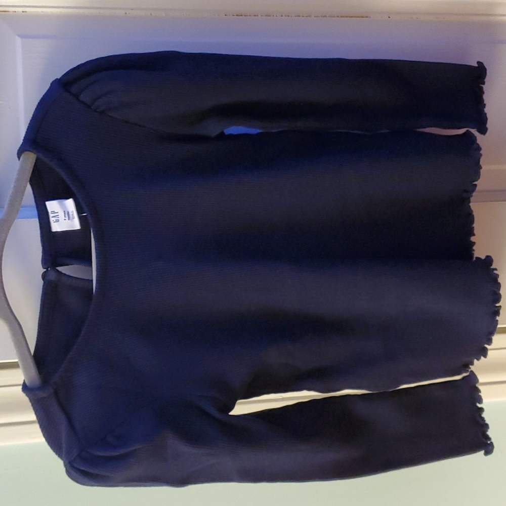 NWT Navy shirt with ruffle trim